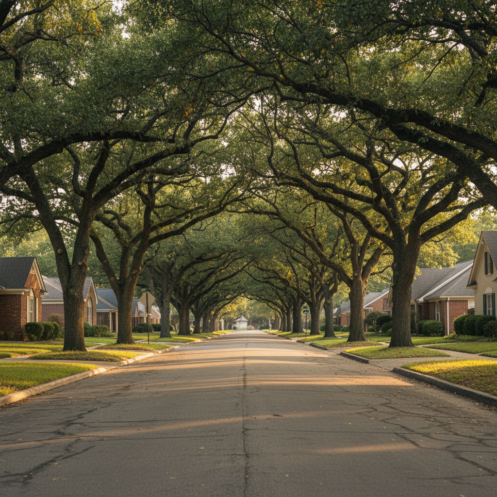 Visual representation of the end of oak street