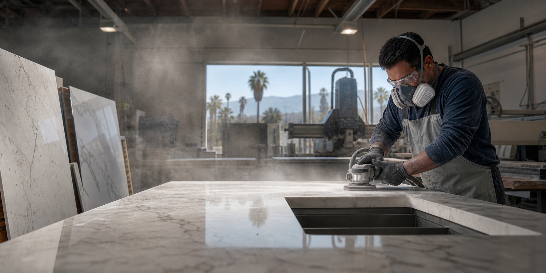 Visual representation of california quartz countertop silicosis