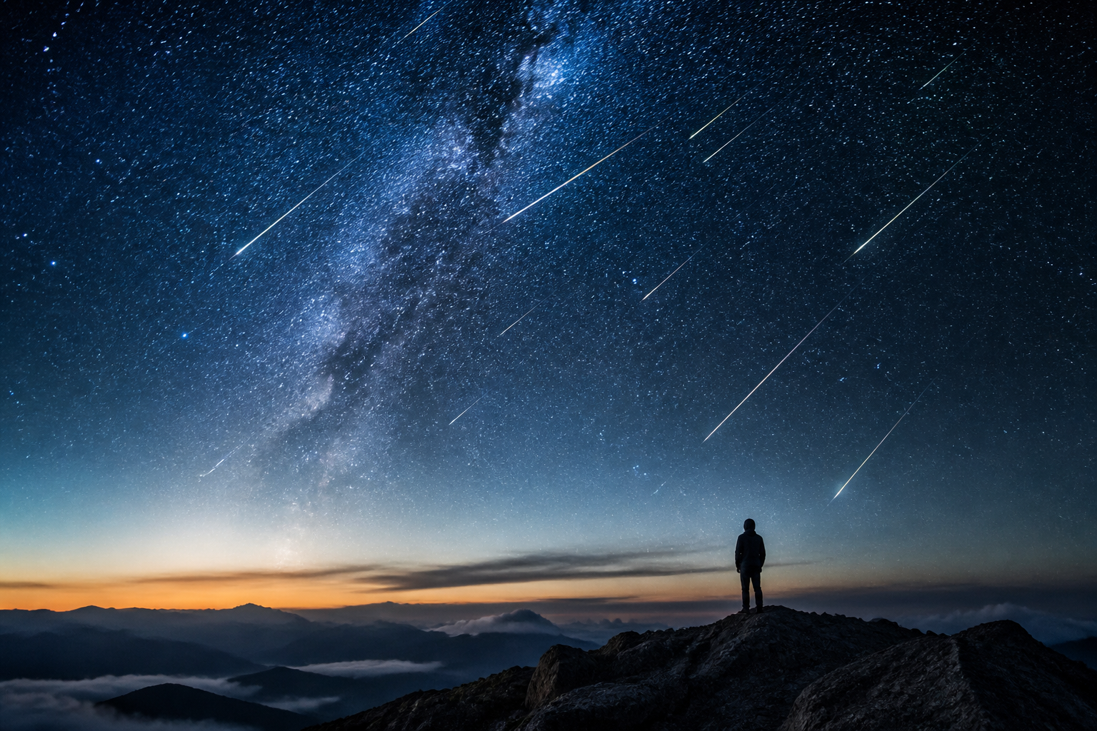 Visual representation of meteor shower