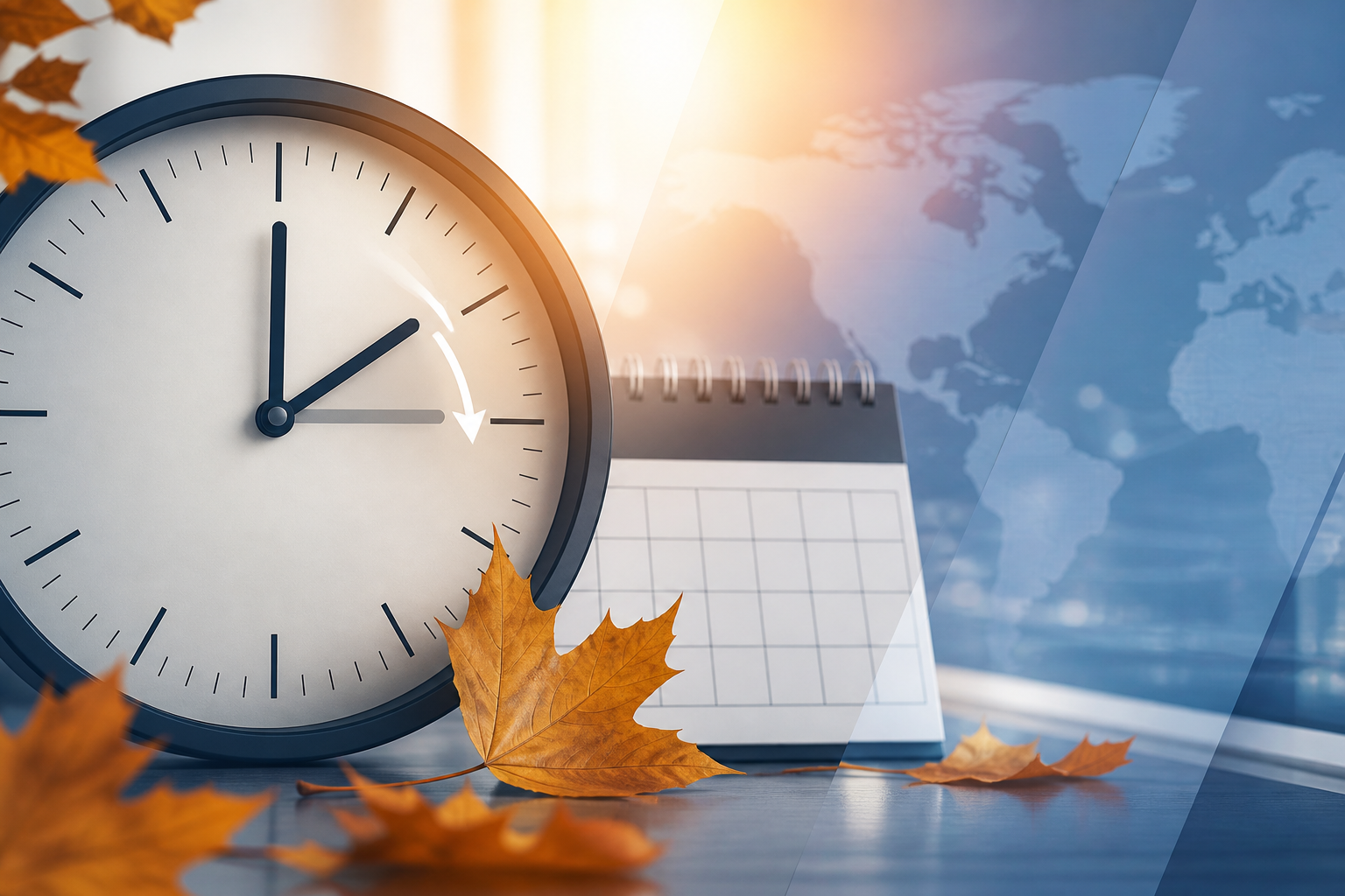 Visual representation of 2026 clock fall back dates