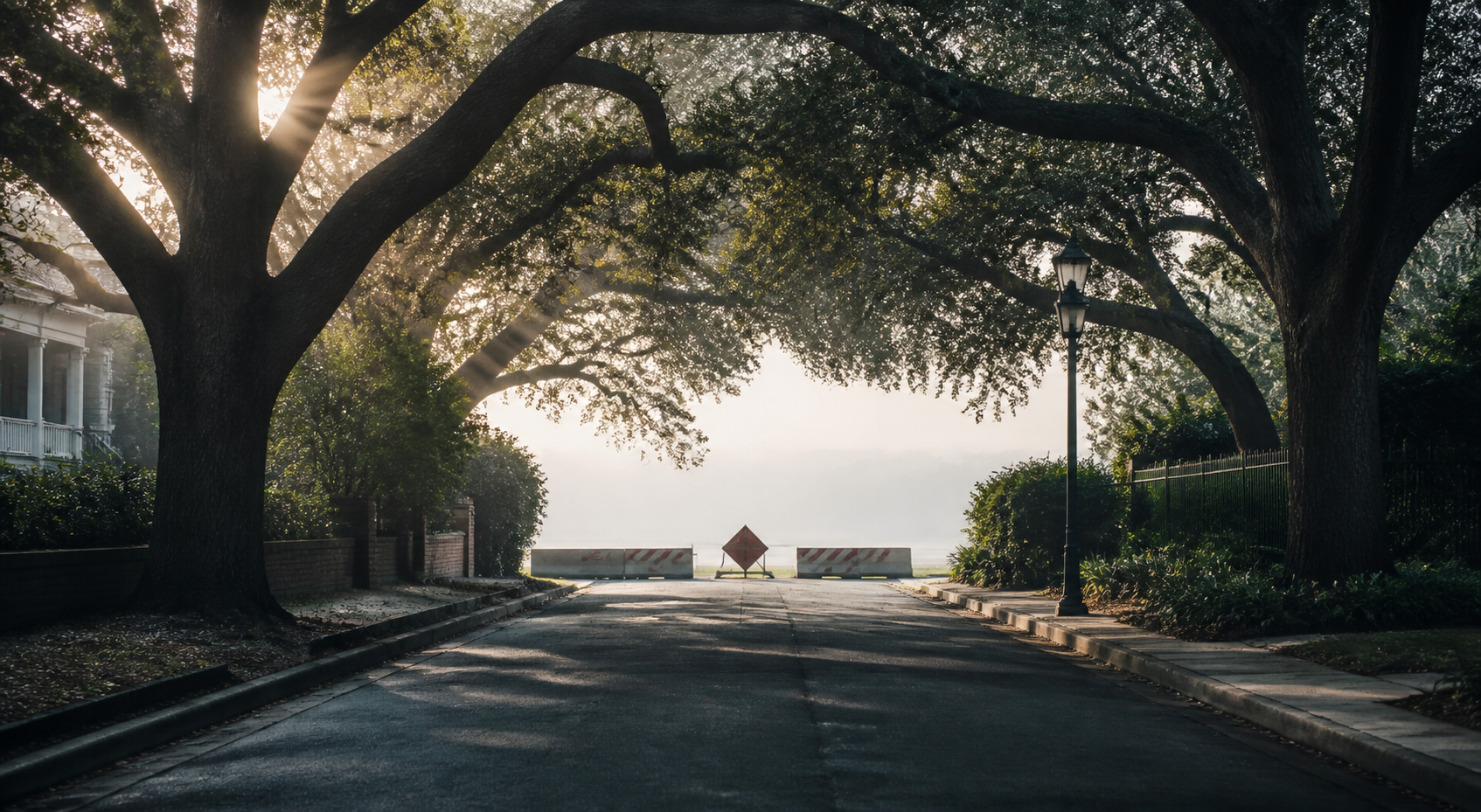 Visual representation of end of oak street