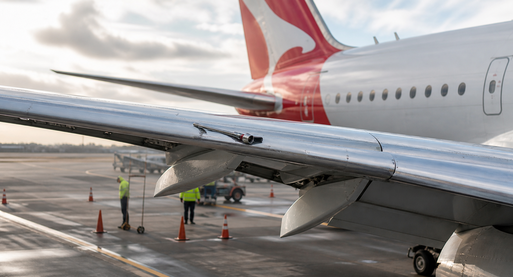 Visual representation of qantas aircraft tool left in wing
