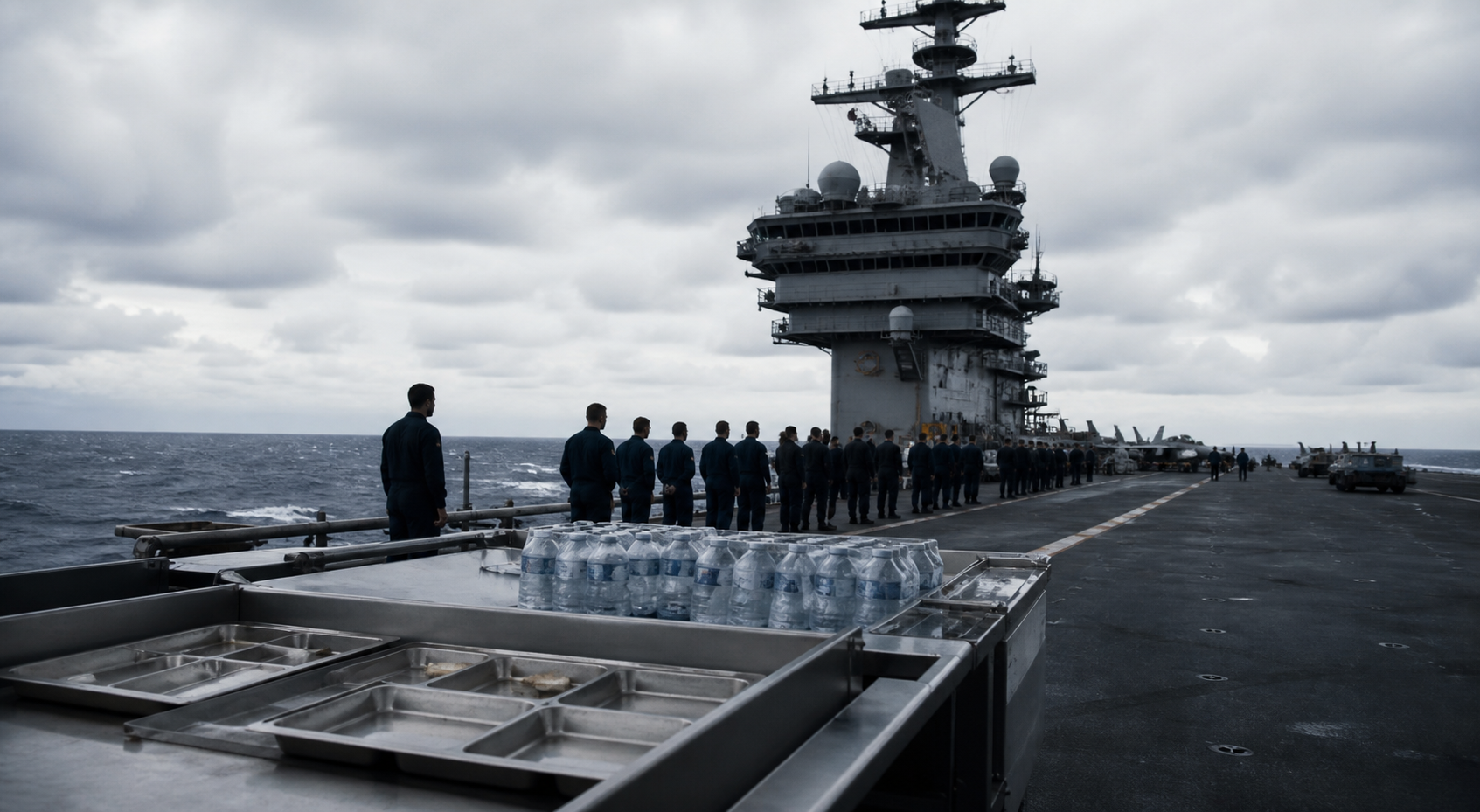 Visual representation of uss lincoln food water shortages