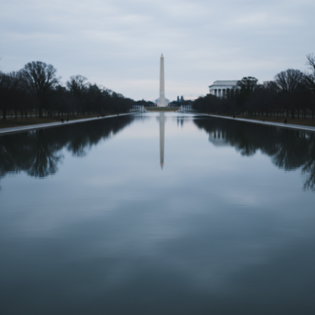 Visual representation of trump administration reflecting pool case